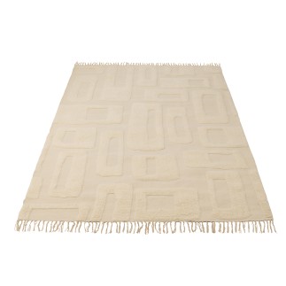 Tappeto in lana ecru 200x300 cm