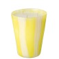 Bougie parfumée 95h dans photophore jaune 17.5x17.5x20 cm