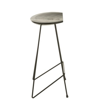 Sgabello da bar in legno nero 37x40x75 cm