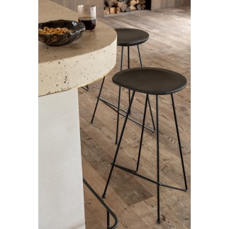 Sgabello da bar in legno nero 37x40x75 cm