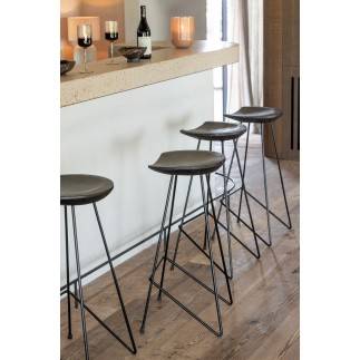 Sgabello da bar in legno nero 37x40x75 cm