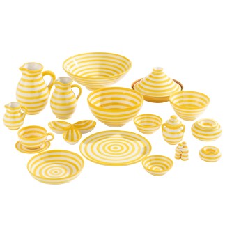 Cenicero de cerámica amarillo 14 x 14 x 7 cm