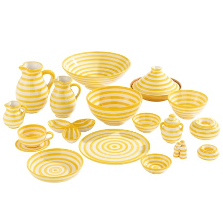 Posacenere in ceramica giallo 14x14x7 cm