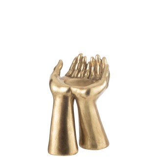 Support à bougie en polyrésine doré 19*17.5*25 cm