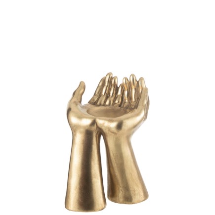 Support à bougie en polyrésine doré 19*17.5*25 cm