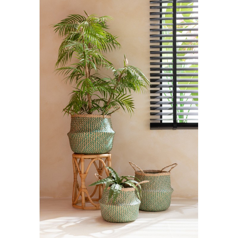 Palmera en maceta de tela verde 60x31x114 cm