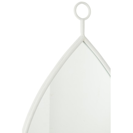 Specchio sospeso bordo metallo bianco 45x74,5cm