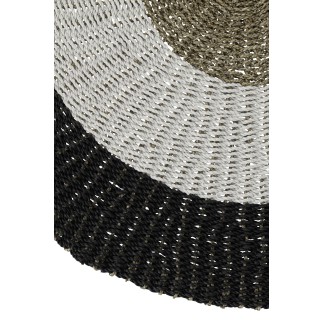 Tappeto rotondo in polipropilene bianco e nero 120x120x2 cm