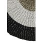 Tapis rond en polypropylène blanc et noir 120x120x2 cm Tapis rond en polypropylène blanc et noir 120x120x2 cm