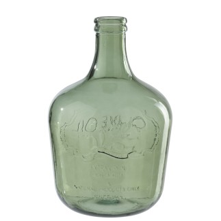 Vaso garrafa de vidro verde 27x27x42 cm