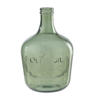 Vase dame-jeanne en verre vert 27x27x42 cm