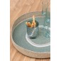 Plateau rond en roseau vert 50x50x7 cm