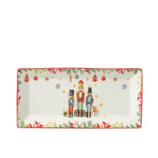 Plat rectangle en céramique blanc 33.2x16.2x2.5 cm
