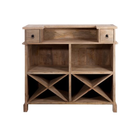 Bar armoire en bois naturel beige 120x50x108 cm