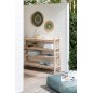 Plateau rond en roseau vert 50x50x7 cm