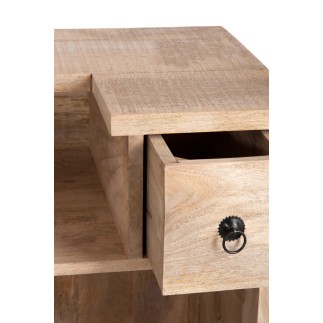 Mobile bar in legno naturale beige 120x50x108 cm