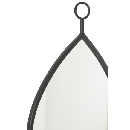 Specchio sospeso bordo metallo nero 37x61,5 cm