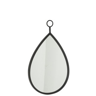 Specchio sospeso bordo metallo nero 37x61,5 cm