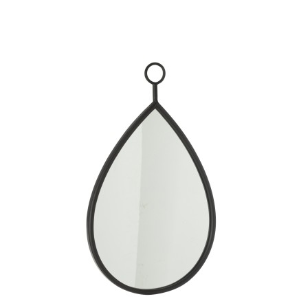 Specchio sospeso bordo metallo nero 37x61,5 cm