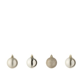 Boite de 40 boules de Noël en plastique marron D.5 cm