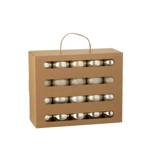 Boite de 40 boules de Noël en plastique marron D.5 cm