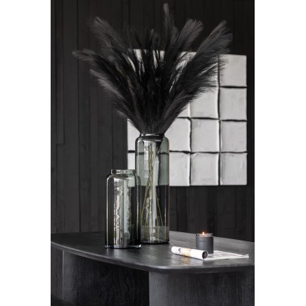 Vase droit en verre gris 19x19x40 cm