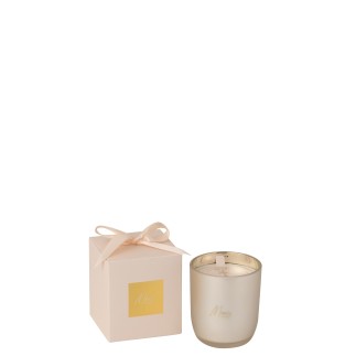 Candela profumata beige 8.5*8.5*10 cm
