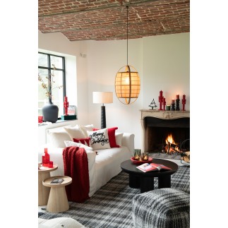 Jarrón de vidrio negro tipo botella de 38x38x56 cm