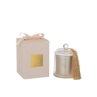 Vela perfumada em parafina bege 9,5 x 9,5 x 13,5 cm
