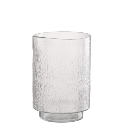 BOUGEOIR SUR PIED VERRE TRANSPARENT LARGE 19X19X59CM