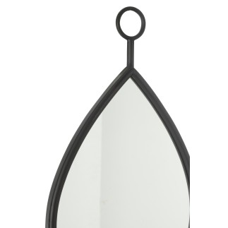 Specchio sospeso bordo metallo nero 30,5x53,5 cm