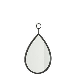 Specchio sospeso bordo metallo nero 30,5x53,5 cm
