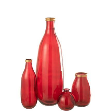 Vaso palla di vetro rosso 16x16x18 cm