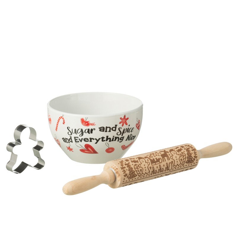 Set de patisserie en céramique rouge 35x16.8x28 cm