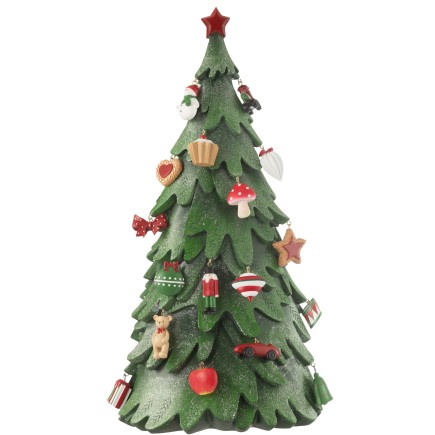 Árvore de Natal em poliresina multicolorida 33,5 x 21 x 63 cm