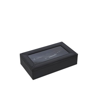 Boite 6 accessoires pour le vin en bois noir 23x14x6 cm