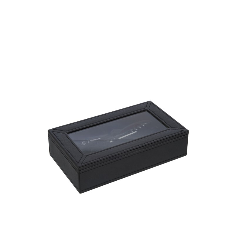 Caja de 6 accesorios para vino de madera negra 23x14x6 cm Caja de 6 accesorios para vino de madera negra 23x14x6 cm