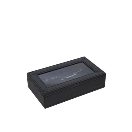 Boite 6 accessoires pour le vin en bois noir 23x14x6 cm