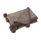 Manta pompones poliéster topo oscuro 176x128 cm Manta pompones poliéster topo oscuro 176x128 cm