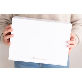 Coffret cadeau en Papier Blanc 28x20x12cm