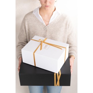 Coffret cadeau en Papier Blanc 28x20x12cm