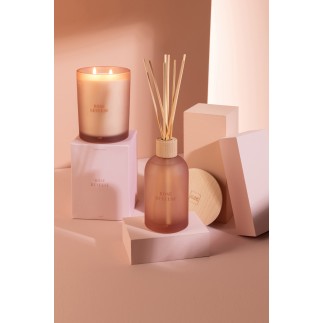 Candela profumata «Rosa sognante» 52h bianca 10.5x10.5x14 cm