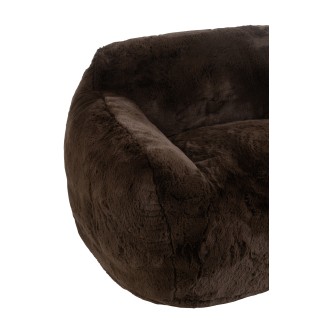 Sofa 2 personnes en textile marron 152x110x81 cm