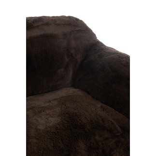 Sofa 2 personnes en textile marron 152x110x81 cm