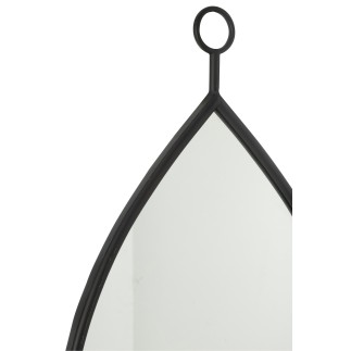 Espelho suspenso com borda metálica preta 45x74,5 cm