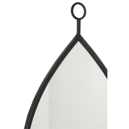 Espelho suspenso com borda metálica preta 45x74,5 cm