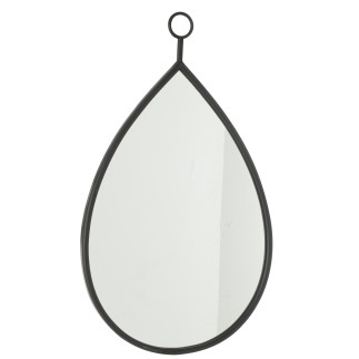 Specchio sospeso bordo metallo nero 45x74,5 cm