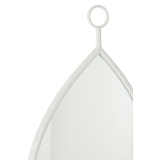 Specchio sospeso bordo metallo bianco 37x61,5 cm