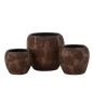 Pot de fleur rond en céramique marron 24x24x22 cm Pot de fleur rond en céramique marron 24x24x22 cm
