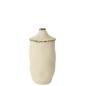 Jarrón de cerámica beige 13 x 13 x 28,5 cm Jarrón de cerámica beige 13 x 13 x 28,5 cm
